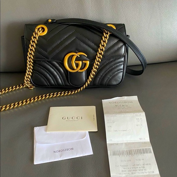 SOLD - Authentic Gucci Marmont Matelasse Mini Bag - Excellent condition! - Picture 1 of 10